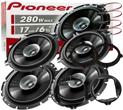 PIONEER ALTAVOCES 4 PIEZAS PARA AUDI A3 8L PARTE DELANTERA + PARTE TRASERA DISTANCIAS JUEGO  