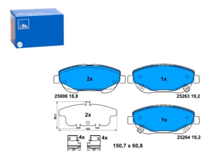 Ate 13.0460-3874.2 набор тормозных колодок тормозных, тормоза дисковые фото №1