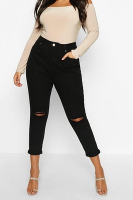 BOOHOO JEANSY CZARNE DAMSKIE BAWEŁNA 44 XXL AAJ