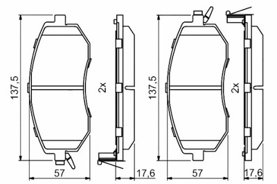 BOSCH ZAPATAS DE FRENADO PARTE DELANTERA SUBARU BRZ FORESTER IMPREZA LEGACY V XV  