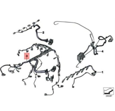 Bmw 3 gran turismo f34 двигун кабель harness module 12518574019 фото №1