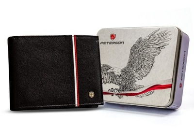 Skórzany portfel z patriotycznym akcentem Peterson