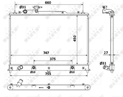 NRF 53904 CHLODNICA, SISTEMA DE REFRIGERACIÓN DEL MOTOR  