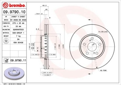 DISCO FRENOS PARTE DELANTERA TOYOTA AVENSIS T22 435120506  