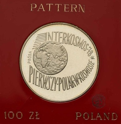 PRÓBA Srebro 100 złotych 1978 Interkosmos