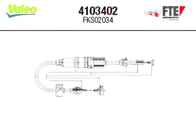 VALEO ТРОС ЗЧЕПЛЕННЯ TX 58002500 VW POLO 94-01 АВТОМАТ REG CADDY II