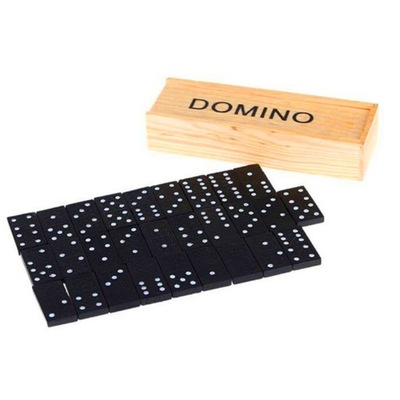 DOMINO DREWNIANE KLASYCZNA GRA 28 ELEMENTÓW ETUI