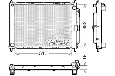 DENSO РАДИАТОР ДВИГАТЕЛЯ ВОДЫ RENAULT CLIO III МОДУЛЬ 1.2-2.0 12.04-