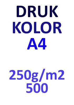 DRUK wydruk A4 250g kolor 500 szt