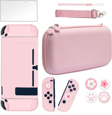 Torba na zestaw akcesoriów Nintendo Switch BRHE z etui w kolorze różowym