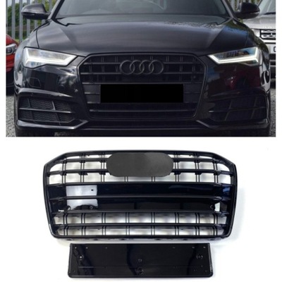 Решітка радіатора решітка радіатора audi a6 c7 2014–2018 | чорний блиск фото №1