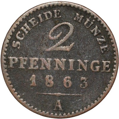 Prusy 2 pfenninge 1863 A