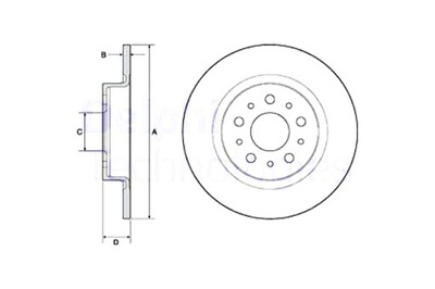 DELPHI ДИСКИ ТОРМОЗНЫЕ ТОРМОЗНЫЕ 2 ШТУКИ. ЗАД FIAT 500L 1.4 1.4LPG 1.6D 09.13-