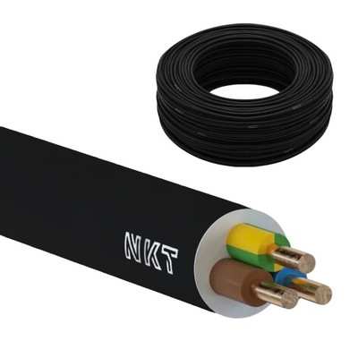 Kabel ziemny przewód czarny YKY 3x2,5 NKT - 50m