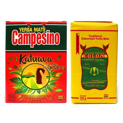 Zestaw Yerba Mate Campesino Katuava Colon Traditional Elaborada 2x 500g 1kg