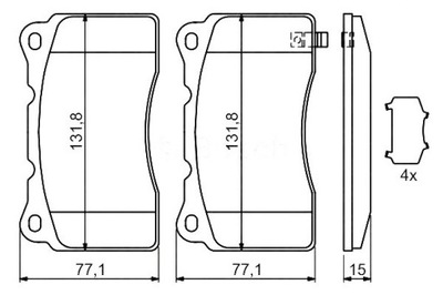 BOSCH КОЛОДКИ HAM. MITSUBISHI P. LANCER 2,0 98-07