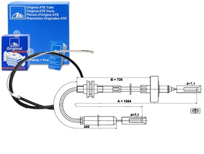 ATE ТРОС СЦЕПЛЕНИЯ AUDI 100 1.8 08.82-11.90 ATE