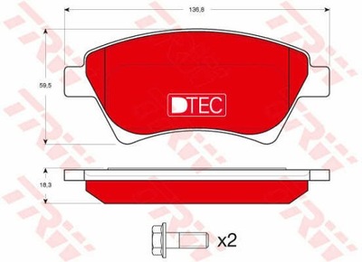 КОЛОДКИ ГАЛЬМІВНІ ПЕРЕД TRW GDB1552DTE