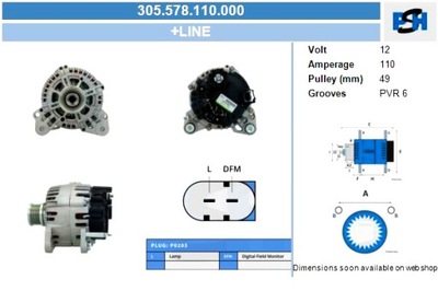 BV PSH GENERADOR VOLKSWAGEN 110A GENERADOR  