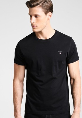 T-shirt basic czarny Gant L