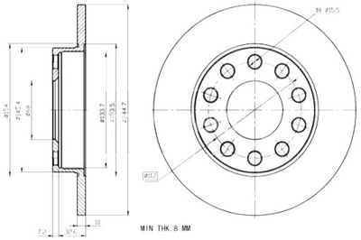 MAXGEAR ДИСКИ ДИСКОВЫЕ ТОРМОЗНОЕ 2SZT. VW T A4 1.6- 10 DUZYCH ОТВЕРСТИЙ фото