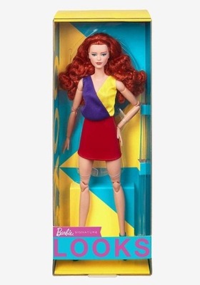Barbie Looks Lalka ruda kręcone włosy I