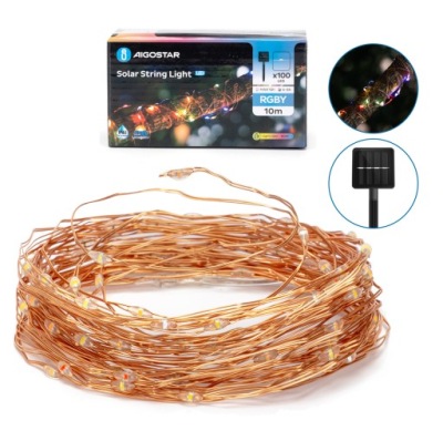 Łańcuch świetlny SOLARNY RGBY IP65 10m 2700K