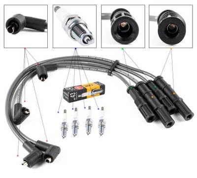 ПРОВОДИ + СВІЧКИ NGK FIAT PUNTO 1.2 99-12