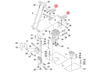 OBUDOWA PEDAŁA 0563226200 TAKEUCHI TB1140