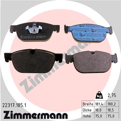 ZIMMERMANN 22317.185.1 PADS BRAKE  