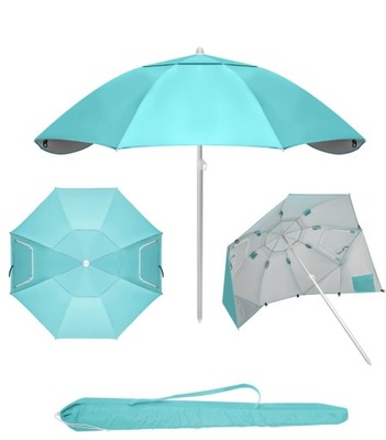 Duży parasol plażowy 2w1 namiot parawan ogrodowy składany w pokrowcu