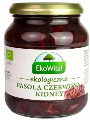 EKOWITAL Fasola czerwona kidney w zalewie BIO 360g/ 240g