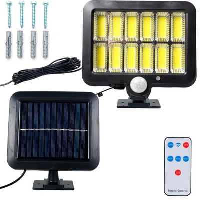 Lampa Solarna 120 COB LED czujnik ruch PILOT MOCNA