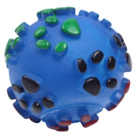 Zabawka piłka gryzak niebieska w łapki dla psa psów z piszczałką 6 cm