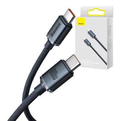 BASEUS KABEL USB-C DO USB-C CRYSTAL SHINE, 100W, 1,2M (CZARNY) CAJY000601