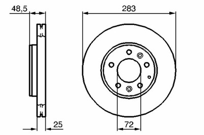 BOSCH ГАЛЬМІВНІ ДИСКИ ГАЛЬМІВНІ 2 ШТУКИ. ПЕРЕД MAZDA 6 1.8-2.3 01.02-07.13