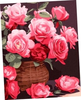 Maľovanie podľa čísel 40x50cm Farebné ruže