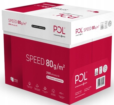 Papier biurowy PolSpeed format A4 80g 2500 arkuszy 5 ryz
