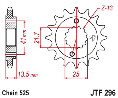 KRUMPLIARATIS PRIEKINĖ JTF296-15 15Z DYDIS 525 