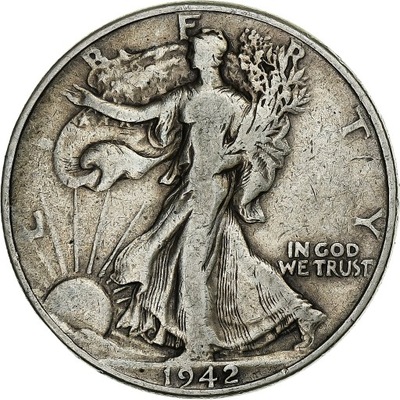 USA, Walking Liberty Half Dollar, 1942, U.S. Mint,