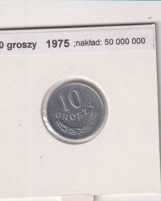 PRL 10 groszy 1975 piekny stan