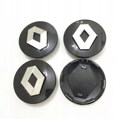 4 PC. RENAULT WHEEL COVER HUB WHEELS BLACK 60MM  