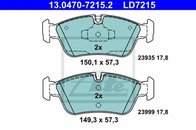 КОЛОДКИ ТОРМОЗНЫЕ ATE CERAMIC ATE 13.0470-7215.2