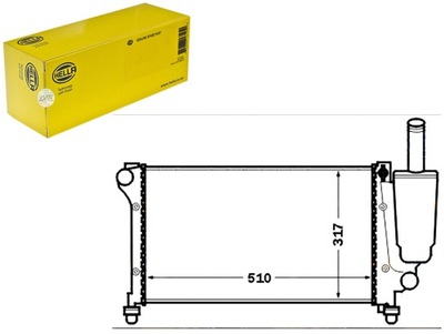 Радіатор fiat panda 1,1 03- hella фото №1