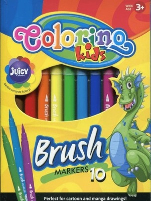 Flamastry Colorino Kids pędzelkowe 10 kolorów