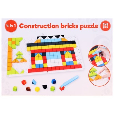 Mozaikowe puzzle 4 w1 junior orange 248 szt Domek