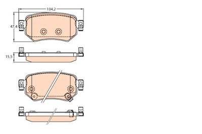 TRW ZAPATAS DE FRENADO PARTE TRASERA MAZDA 6 6 UNIVERSAL 2.0 2.2D 2.5 08.12-  