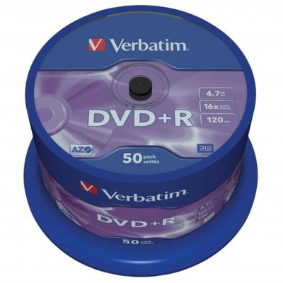 Verbatim DVD+R, 43550, DataLife PLUS, 50-pack, 4.7