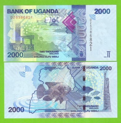 UGANDA 2000 SHILLINGS 2022 P-50 UNC NOWA DATA