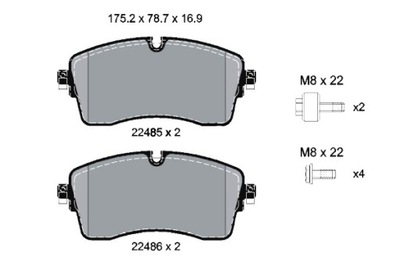 Textar 2248505 набор тормозных колодок тормозных, тормоза дисковые фото №1
